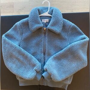 “Privacy Please” Light Blue Bomber Jacket